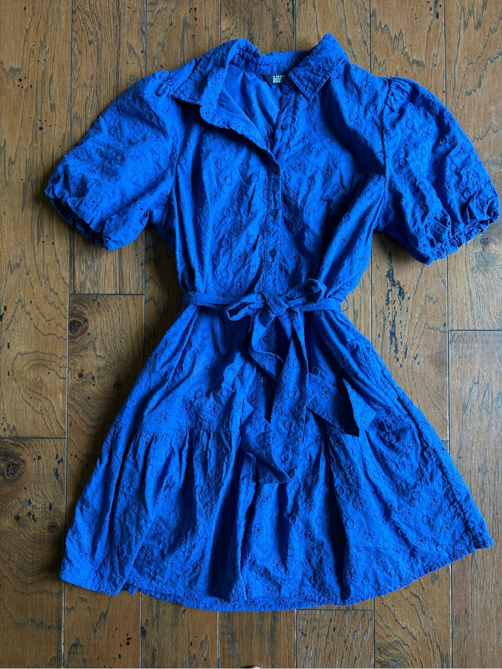 Royal Blue Land's End cotton belted dress